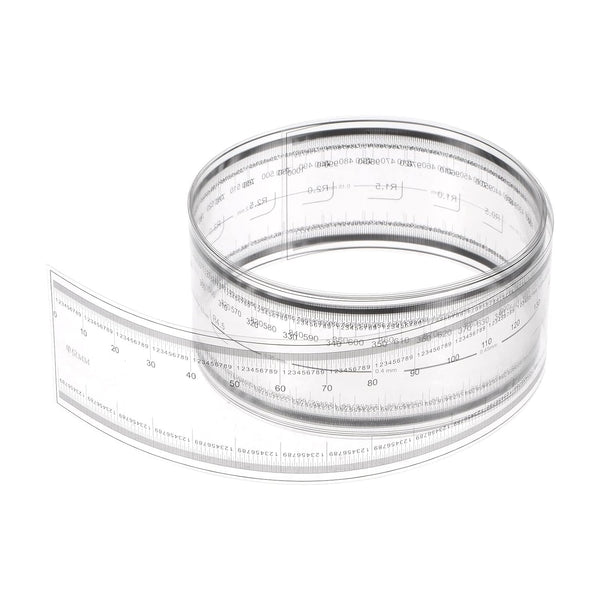 Film Flexible Ruler 100cm 0.1mm Scale with R Angle & Width Lines Transparent PET Plastic Folding Straight Ruler