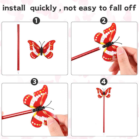 Zhanmai 24 Pieces Butterfly Style Novelty Pens, 0.5 mm 0.7 mm Cute Ballpoint Writing Pens for Classroom