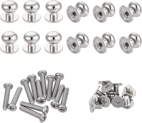 uxcell 12pcs Round Knobs Pull Handle, 9mm Head Dia. Zinc Alloy for Drawer Pulls Gift Box Cabinet Knobs