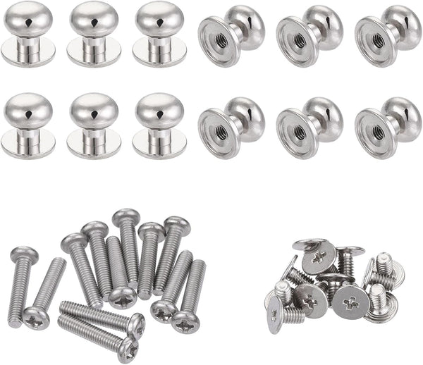 uxcell 12pcs Round Knobs Pull Handle, 9mm Head Dia. Zinc Alloy for Drawer Pulls Gift Box Cabinet Knobs