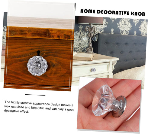 6Pcs DOITOOL Mini Decorative Knobs for Cabinets Lightweight Plastic Handles for Jewelry Boxes Bedside Tables
