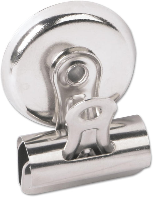 Universal Bulldog Magnetic Clips, 31260, Metal, Nickel-Plated, 18/PK, 1 1/4-Inch Wide, 7/16-Inch Capacity