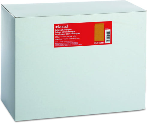 Universal 40165 Brown Kraft Catalog Envelope, Center Seam, 6 1/2 x 9 1/2, Box of 500