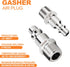 GASHER 5PCS Industrial Air Plug, 304 Stainless Steel 1/4"NPT Male High Flow Pneumatic Plugs