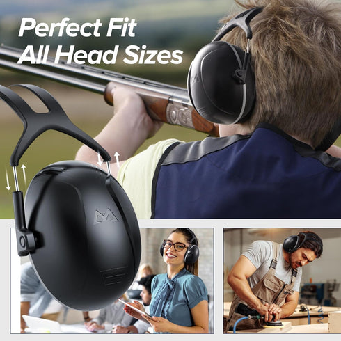 SNR 35dB Noise Cancelling Ear Muffs, Ear Protection for Mowing, Hearing Protection for Autism, Shooting