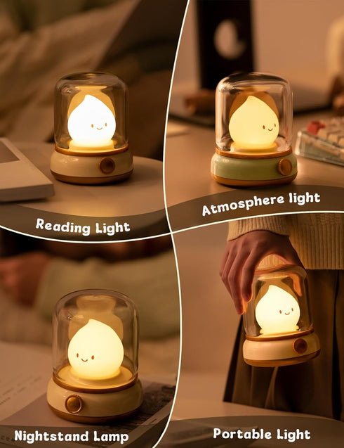 Dimmable WANIDEA Flameless Candles Lamp, Led Candles,Cute Kerosene Lamp,Silicone Flame Amber Light,Adjustable