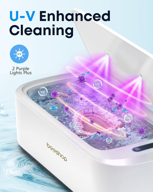 48kHz 19oz 304 30W BEESHOP Ultrasonic Jewelry Cleaner, Dual Modes with Degas Function, for Jewelry, Glasses, Rings