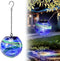 VCUTEKA Solar Chandelier Outdoor, Hanging Glass Solar Light with Hook Up, Garden