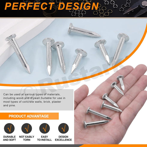 400Pcs Galvanized Roofing Felt Nails, 3 Sizes for Roof Repair, Asphalt Nails, Slating Nails, Cement Siding Nails