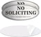 House Door No Soliciting Sign Metal, 2 Pack Silver Color, Self-Adhesive Modern Design Aluminum Signs for Office Home