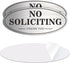 House Door No Soliciting Sign Metal, 2 Pack Silver Color, Self-Adhesive Modern Design Aluminum Signs for Office Home