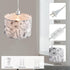 2 Pack 15Ft Plug in Pendant Light, Hanging Light with Clear Cord, On/Off Switch, Flower Fabric Lamp Shade, Hanging