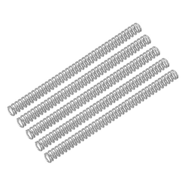 uxcell 5Pcs Compression Spring, 0.02" Wire Diameter, 0.12" OD, 1.77" Free Length 304 Stainless Steel Coil Spring, Silver