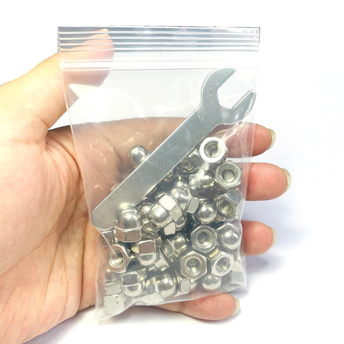 ZDingTech 50pcs 1/4-20 Nuts,1/4-20 nut,304 Steel,hardware18-8,Bright Acorn Cap Cap Nuts,Acorn Hex Dome Head Dome