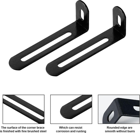 GTILE 20 90 40Pcs Pairs Adjustable Right Angle Brackets Metal L Bracke, Heavy Duty Degree Corner Fastener Brace Support