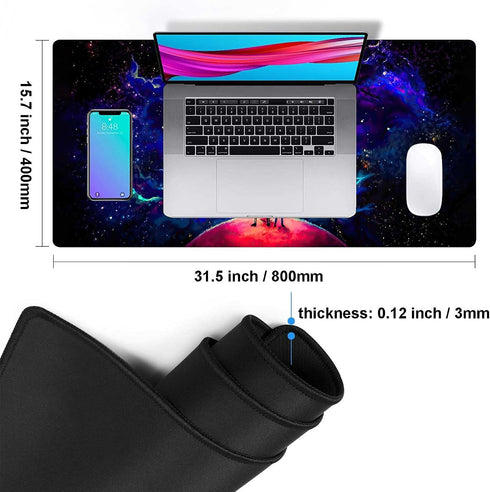 Large Gaming Mouse Pad - Anime Night Sky Custom Desk Pad, Non-Slip Rubber Base, Portable for Office, Game