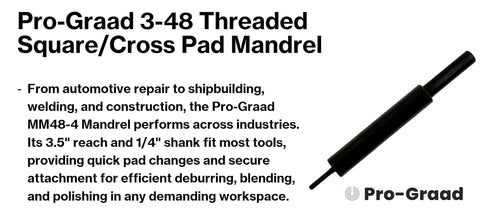 Pro-Graad MM48-4 3-48 3.5" 1/4" #3-48 Threaded Overlap Slotted Disc, Square Pad, Cross Pad, Cross Buff Quick-Change