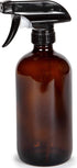 Vivaplex, 6 Large 16 oz Empty Amber Glass Spray Bottles with Black Trigger Sprayers