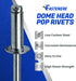 Pop Rivets - 1/8" x 1/4" (100 pcs) Heavy Duty, Open-End, Low Carbon Steel Dome-Head Blind Rivets