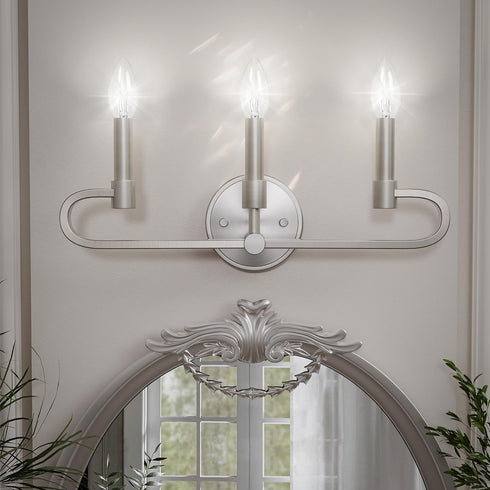 Bathroom Vanity Light, 3 Light Brushed Nickel Vanity Lights, Candle Bathrooms Wall