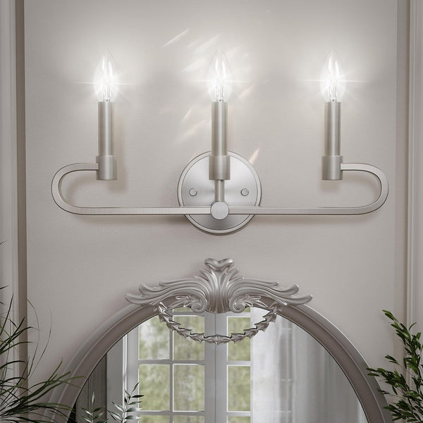 Bathroom Vanity Light, 3 Light Brushed Nickel Vanity Lights, Candle Bathrooms Wall