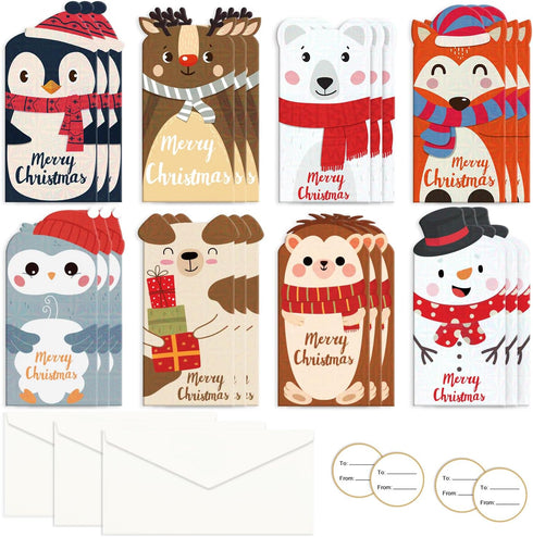 Christmas Money Cards, 72Pcs Christmas Gift Money Card Holders with Envelopes, Holiday