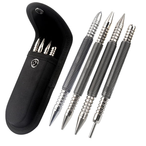 Spring Nail Set, 4pcs Dual Head Nail Setter and Hammerless Door Hinge Pin Removal Tool