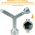 MKF2 Meter Curb Box Key, Heavy-Duty Silver Shut Off Tool for Standard & Large Pentagon Bolts, 5.5 Inches