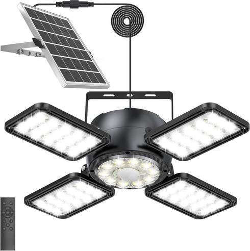 INXPHY Solar Shed Light 1200LM Ultra Bright, 174LEDs Motion Sensor Pendant Light with