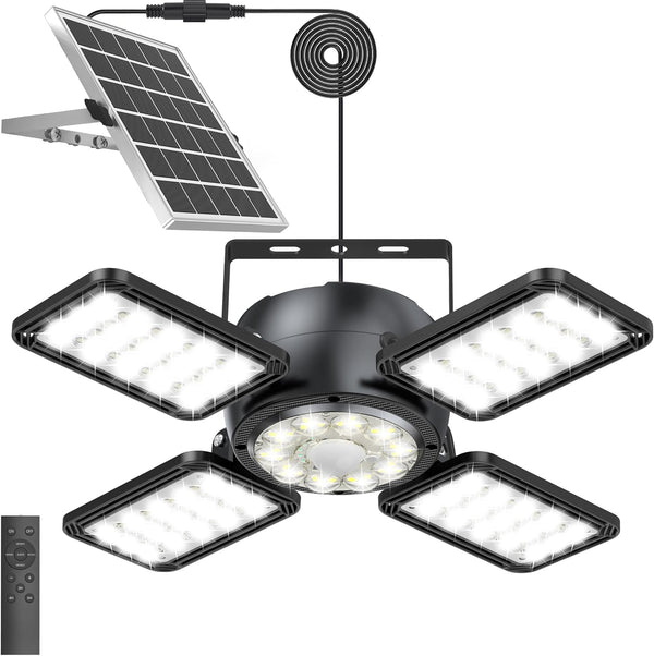 INXPHY Solar Shed Light 1200LM Ultra Bright, 174LEDs Motion Sensor Pendant Light with