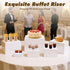 PercyEffie 6PCS Set decor5/6/6.8/7/7.5/8IN Buffet risers Acrylic Cubes for Display Food risers for Buffet Table White