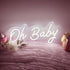 YALLOVE Oh Baby Neon Sign, 17.3 X 7.6inch, Cool White Neon Light,