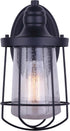 1-Light Canarm Oudoor Downlight, Black Wall Mount with Clear Glass Panels, Classic Durable Outdoor Lighting for Porch