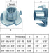T-Nut 1/4" 5/16" 3/8" Zinc Plated Steel 4-Prong Heavy Duty Tee Nut for Wood, Cabinetry, Rock Climbing Holds, 50Pcs Kit