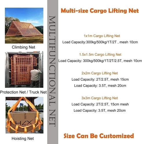 Pipi Zhu Hanging Lifting Cargo Net - Outdoor Play Climbing Rope Nets, Elastic Cargo Net Small, Lift Net for Industrial
