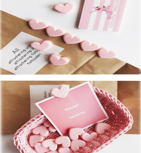 Heart Shaped Binder Clips, 30pcs, Mini Decorative Paper Clips, Paper and Bag Clips for Coffee Office Photos