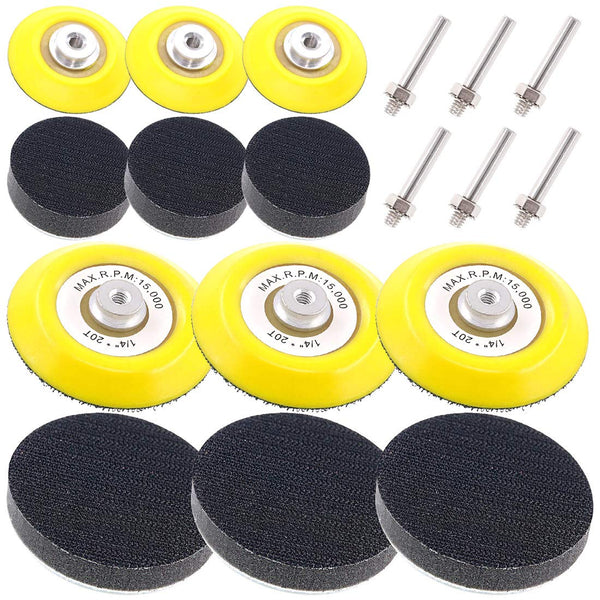 Swpeet 10Pcs 3 Inch Sanding Discs Pad Kit, Including 5Pcs 1/4" Shank Drill Attachment Backing Pads and 5Pcs Soft Foam