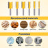 Gosknor 6pcs Set 1/4 Inch Straight Router Bit Shank, Flute Straight Router Bits Top Bottom Bearing Flush Trim Router