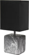 Simple Designs LT1217-BOB 11.81" Mini Marble Ceramic Cube Table Lamp, for Living