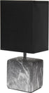 Simple Designs LT1217-BOB 11.81" Mini Marble Ceramic Cube Table Lamp, for Living