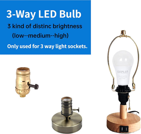 UL Listed 4-Pack 3 Way Light Bulb 30 70 100W Replacement LED Bulbs, Daylight 5000K, 3/7/10W Three Way A19 Bulbs with E26 Base,for Sconces, Floor Lamps, Table Lamps by GEPLAD