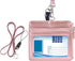 Wisdompro Badge Holder with Zip, 2-Sided PU Leather ID Holder with 1 ID Window, 4 Card Slots, Zipper Pocket, 20 Inch