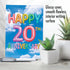 The Best Card Company 20th Milestone Anniversary Card - Envelope for Men, Women, and Couple (Not Actual Balloons)