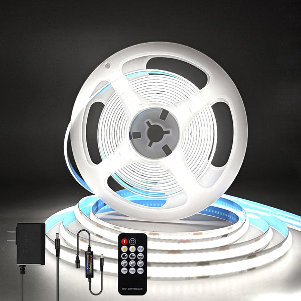 ZSLAIFU COB LED Strip Light 24V, 16.4ft White LED Light Strip with