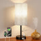 17.4Inches Grey Bedside Lamp for Bedroom Nightstand - Tall Table Lamp with