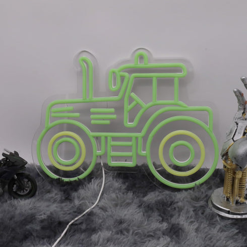 Green Tractor Neon Sign LED Farm Tractor Night Light for Boys Room, Kids Bedroom, Birthday Party, Tractor Wall Decor