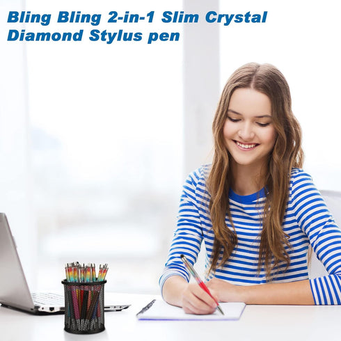 Hestya 26 Pieces Crystal Stylus Ballpoint Pen, Glitter Diamond Bling Writing Pens for Office School Supplies