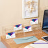 Hoteam Acrylic Business Card Holder: 16 Slot 4 Tier Large Business Card Organizer, Clear Plastic Stand for Home