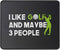I Like Golf and Maybe 3 People Mouse Pad, Funny Gift for Golfing Mouse Mat - Gift for Men, Golfer, Dad - Mousepad 9.5