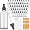 Lallisa 48 Pcs Glass Dropper Bottles - Eye Dropper Dispensers with Long Pipettes, Funnels, and Labels for Essential Oils